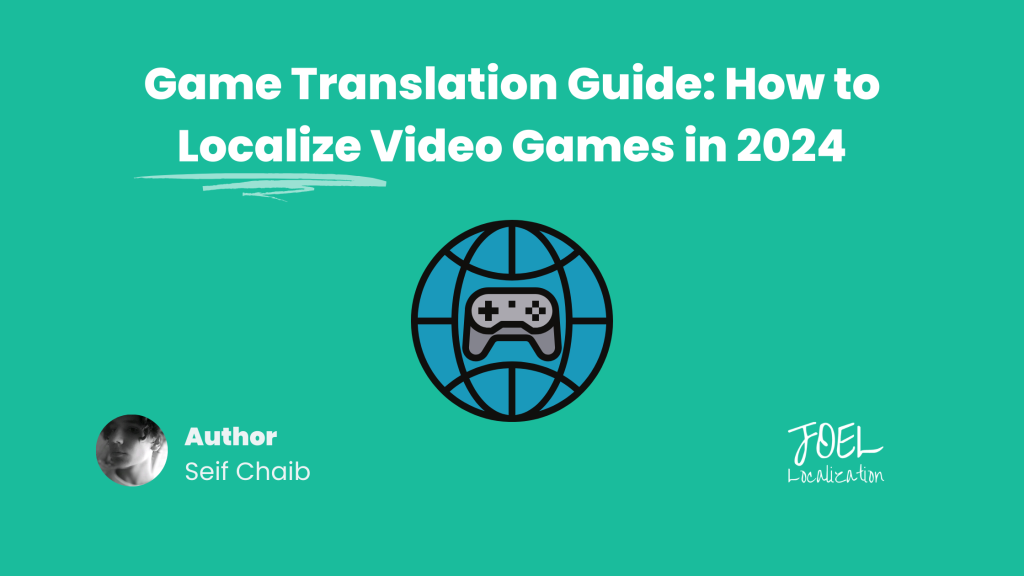 Picture of a game controll with a globe and the title "Game Translation Guide"